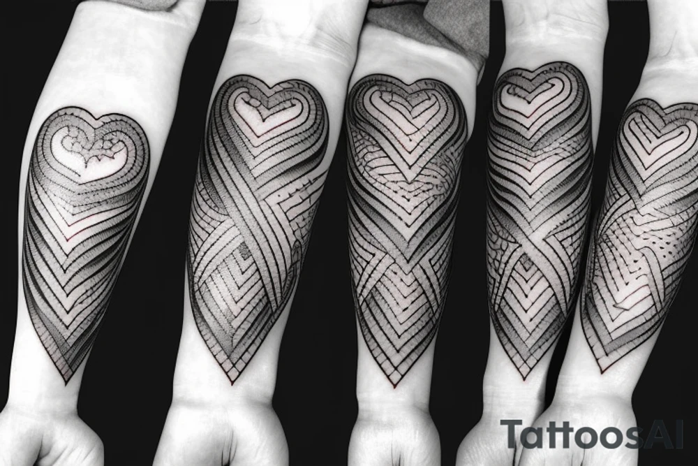 M & A heart fire tattoo idea
