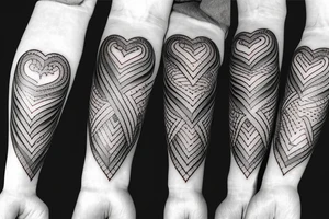 M & A heart fire tattoo idea