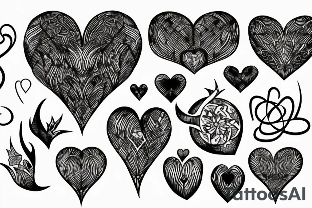 M & A heart fire tattoo idea