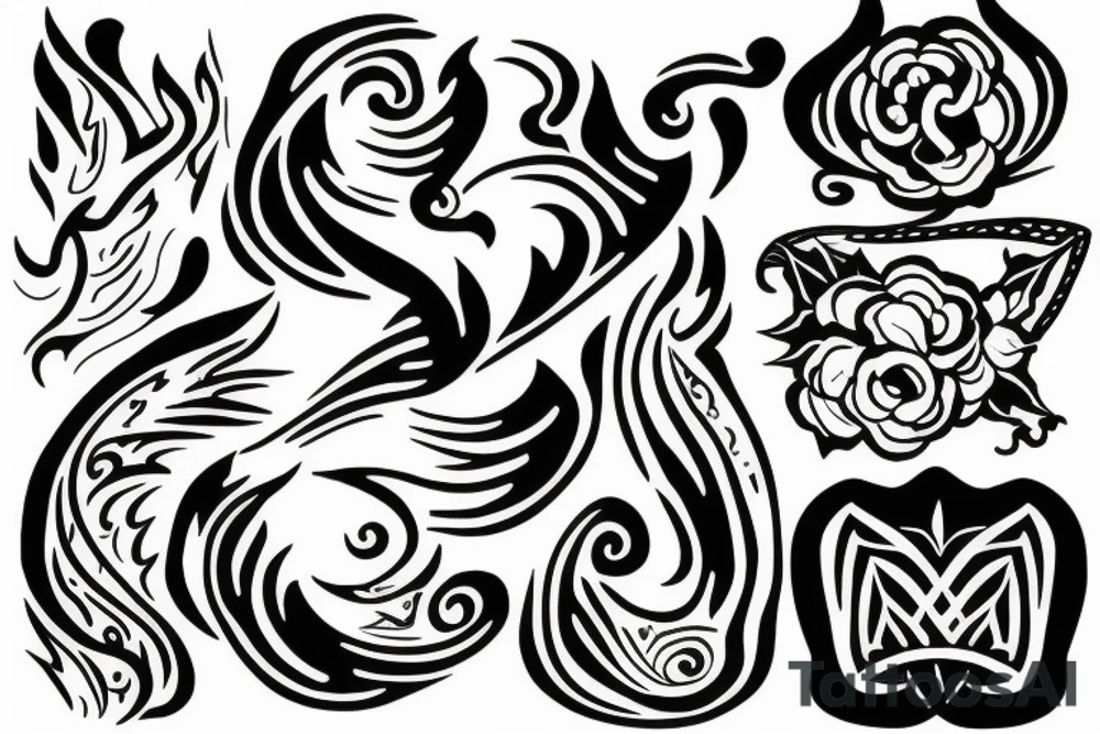 M & A fire tattoo idea