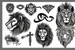 knight with a lion head tattoo idea
