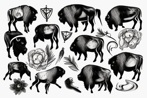 Bison in hourglass tattoo idea