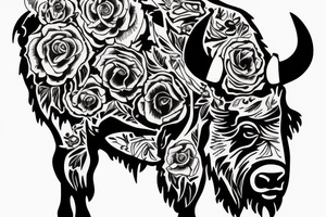 Bison inside hourglass tattoo idea