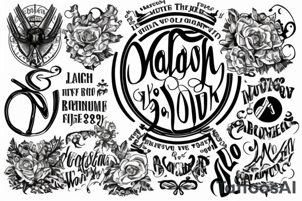 Cross tattoo using Matthew 6:33 and Romans 8:28. In cursive font. tattoo idea