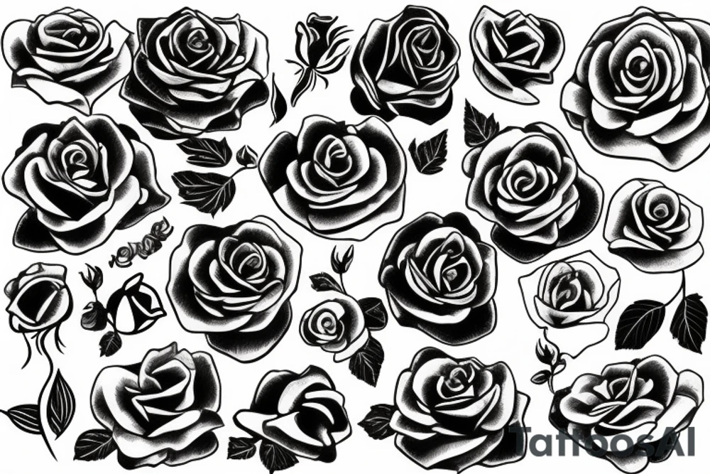 rose on a rock tattoo idea