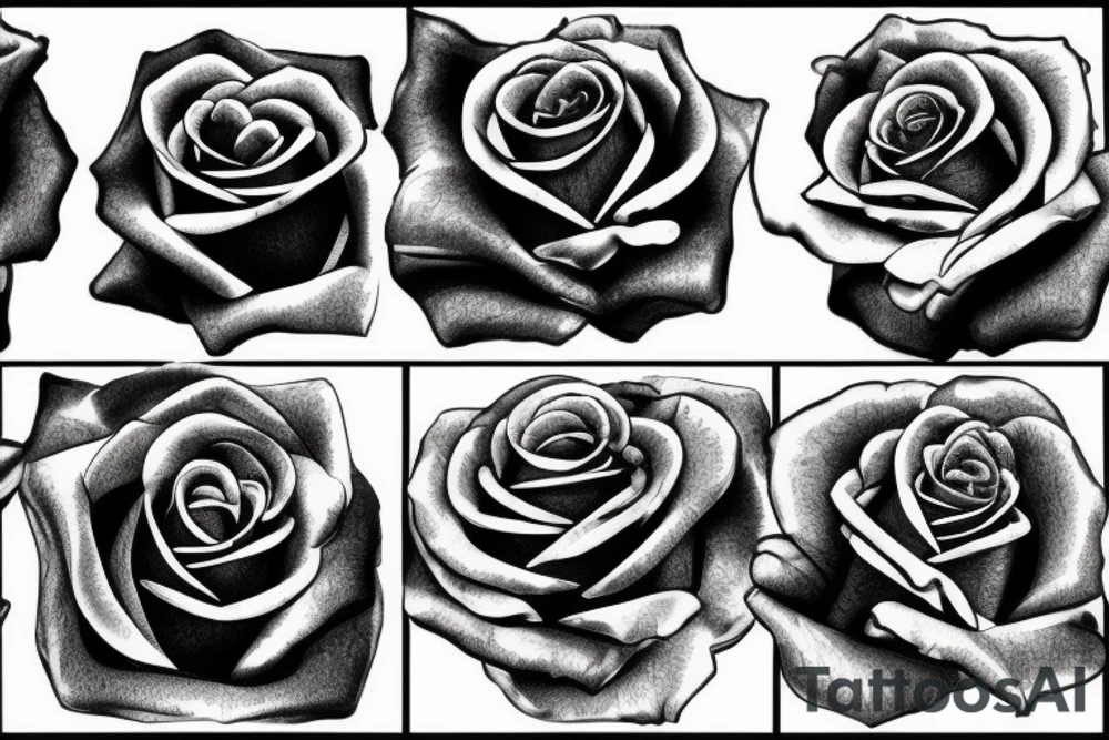 rose on a rock tattoo idea