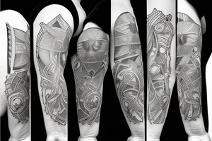 Bison inside hourglass tattoo idea