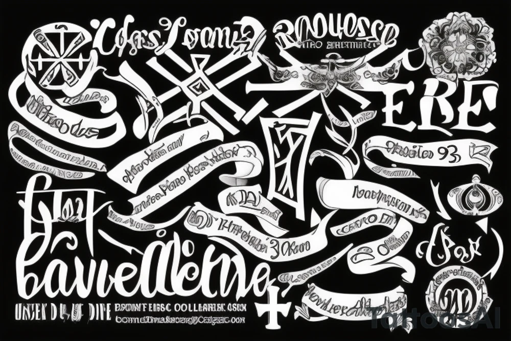 Cross tattoo using Matthew 6:33 and Romans 8:28. tattoo idea Cross tattoo using Matthew 6:33 and Romans 8:28. tattoo idea