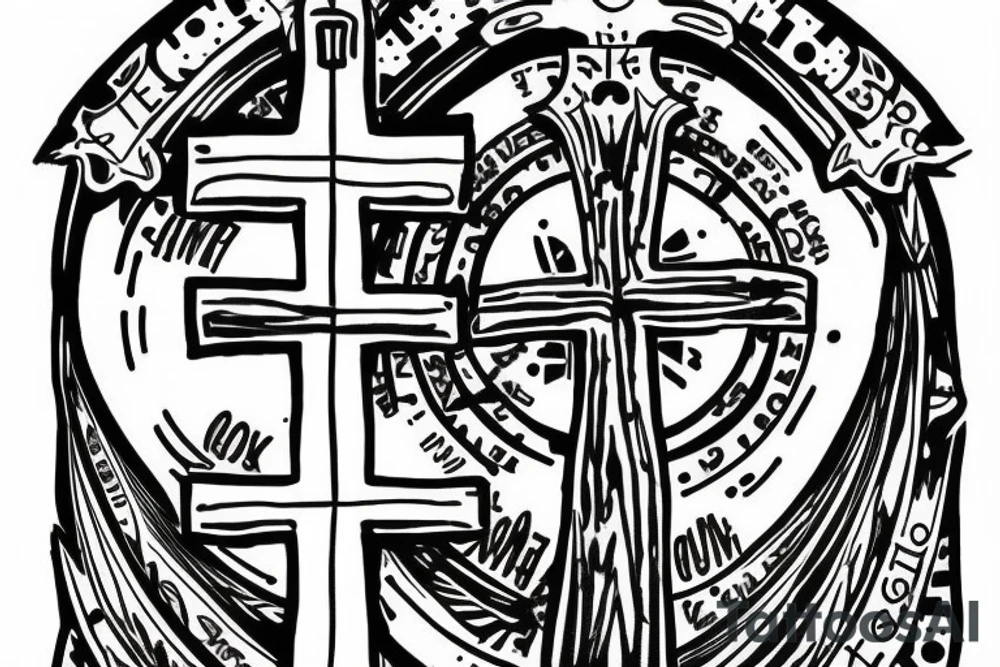 Cross tattoo using Matthew 6:33 and Romans 8:28. tattoo idea Cross tattoo using Matthew 6:33 and Romans 8:28. tattoo idea
