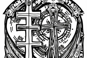 Cross tattoo using Matthew 6:33 and Romans 8:28. tattoo idea