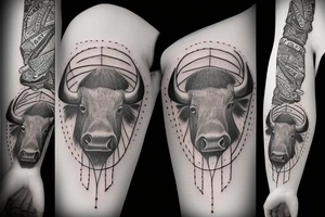 Hourglass with bison tattoo idea