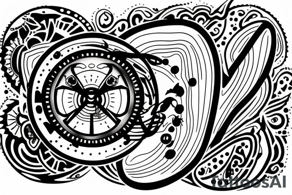 Hourglass with bison tattoo idea
