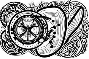 Hourglass with bison tattoo idea