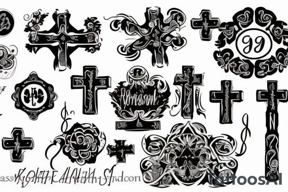 Cross tattoo. Written with scriptures Matthew 6:33 and Romans 8:28. tattoo idea Cross tattoo. Written with scriptures Matthew 6:33 and Romans 8:28. tattoo idea