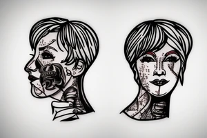 Wine glas head tattoo idea
