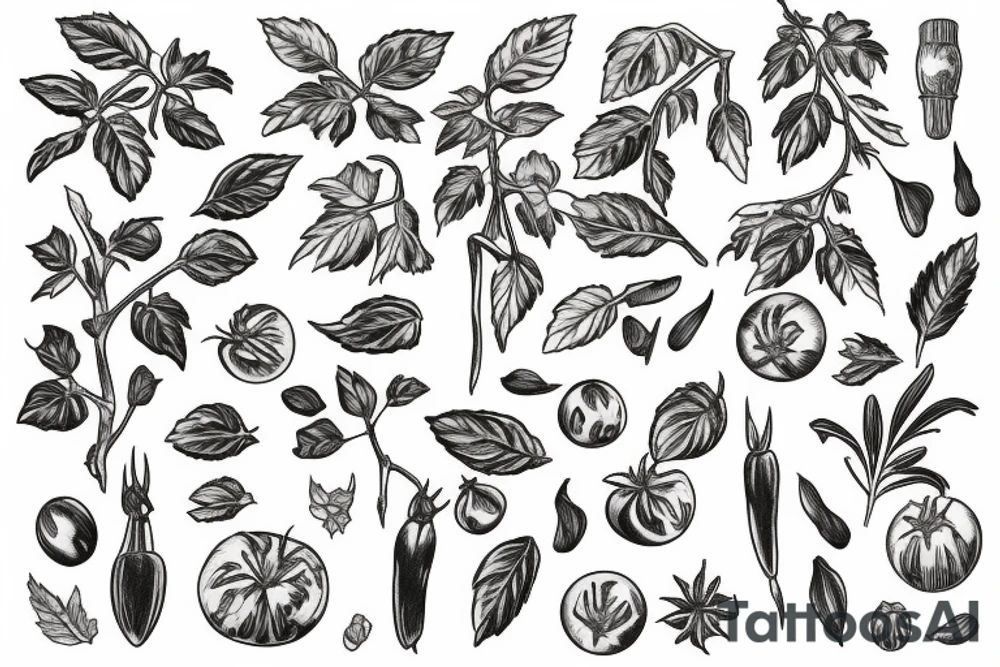 Tomato plant tattoo idea