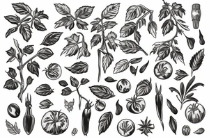 Tomato plant tattoo idea