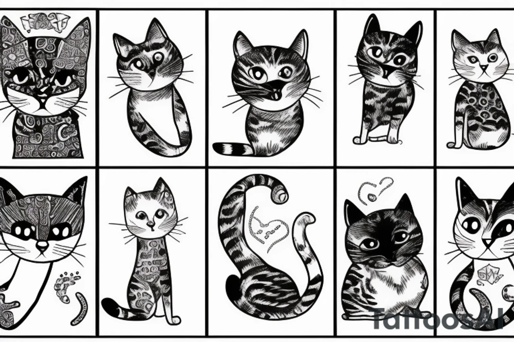 cat with woman tattoo idea