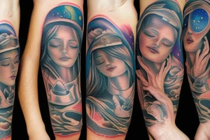 Girl in space tattoo idea