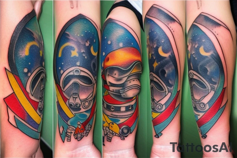 Dog in space tattoo idea