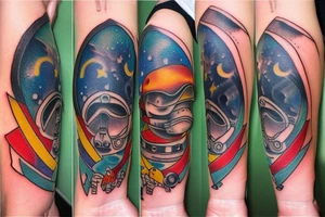 Dog in space tattoo idea