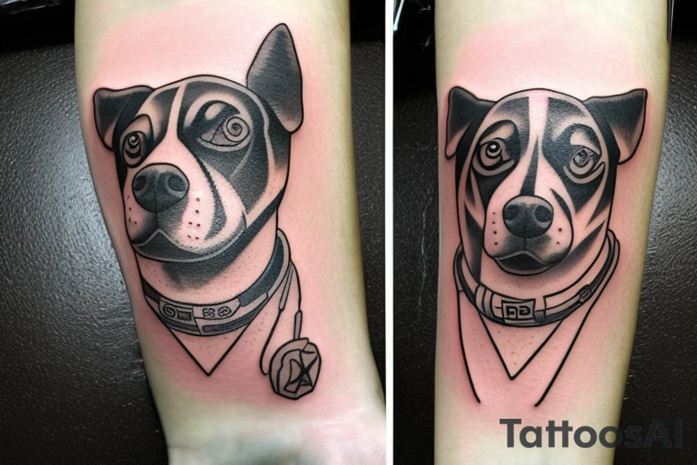 Dog in space tattoo idea