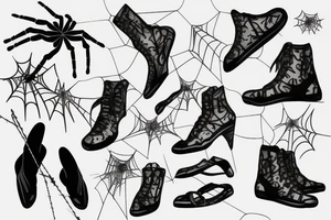 spider with shoes tattoo idea
