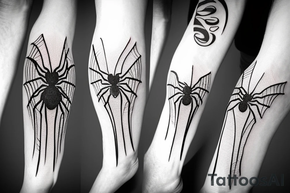 spider with shoes tattoo idea