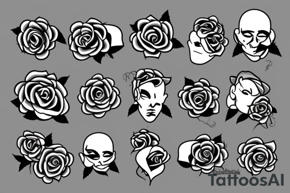 modern and simple rose tattoo idea