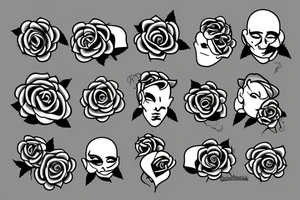 modern and simple rose tattoo idea