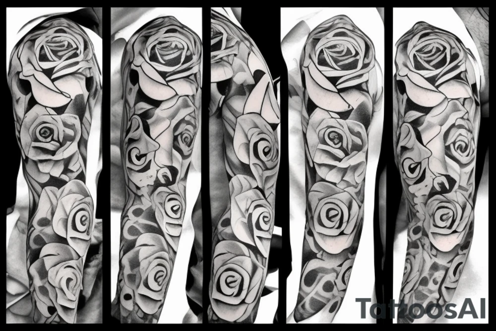 modern and simple rose tattoo idea