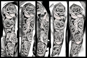 modern and simple rose tattoo idea