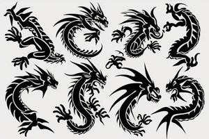 dragon with thunder in background tattoo idea