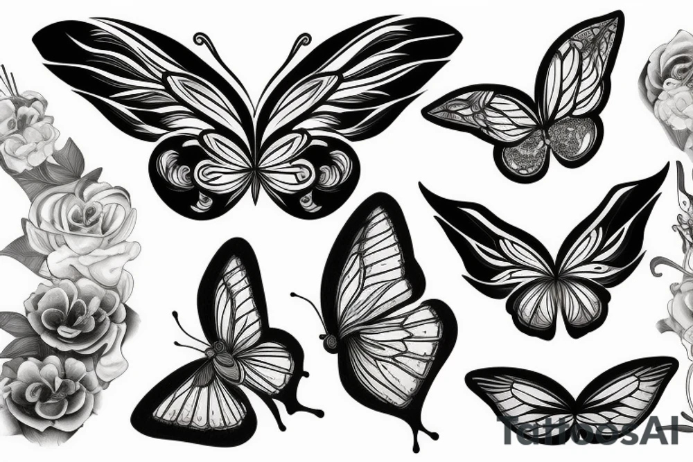 butterfly with smudged, blotted wing tattoo idea