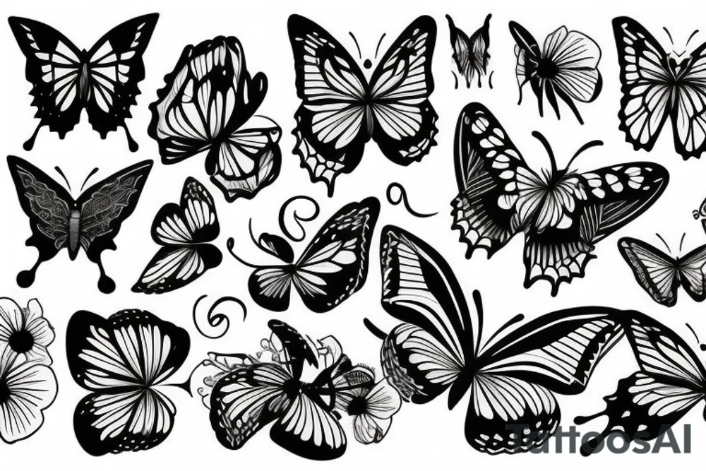 butterfly with smudged, blotted wing tattoo idea