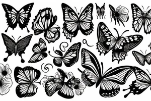 butterfly with smudged, blotted wing tattoo idea