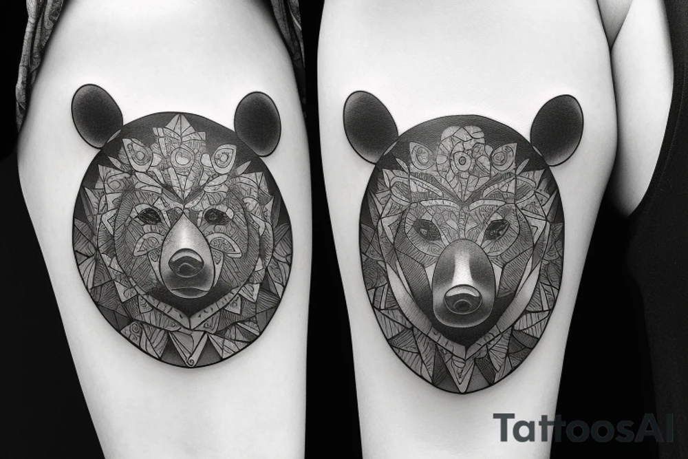 bear cross clock bullet tattoo idea