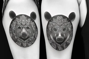 bear cross clock bullet tattoo idea