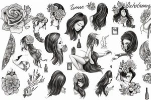 Woman undressing tattoo idea