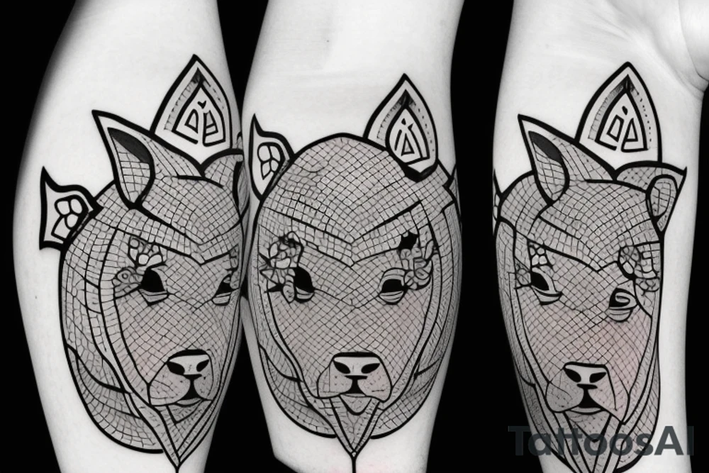 Cow folk art tattoo idea