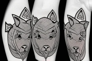 Cow folk art tattoo idea