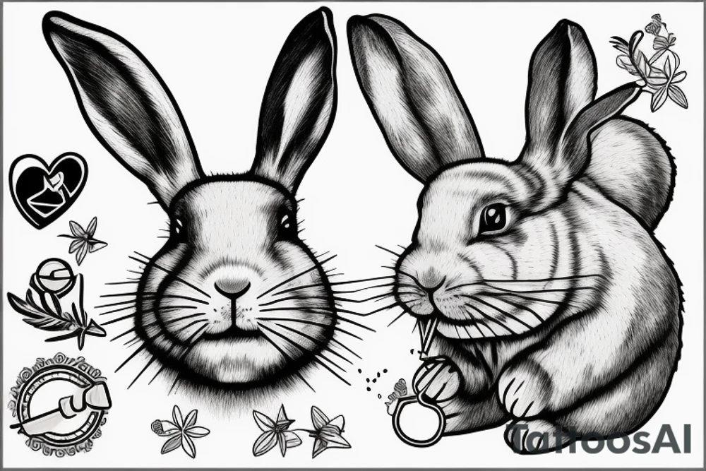 fat bunny smoking a cigar tattoo idea