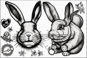 fat bunny smoking a cigar tattoo idea