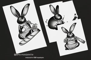 fat bunny smoking a cigar tattoo idea