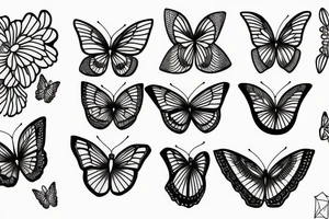 Butterflie fine lines tattoo idea