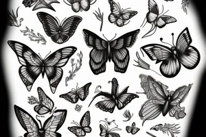 Butterflie fine lines tattoo idea