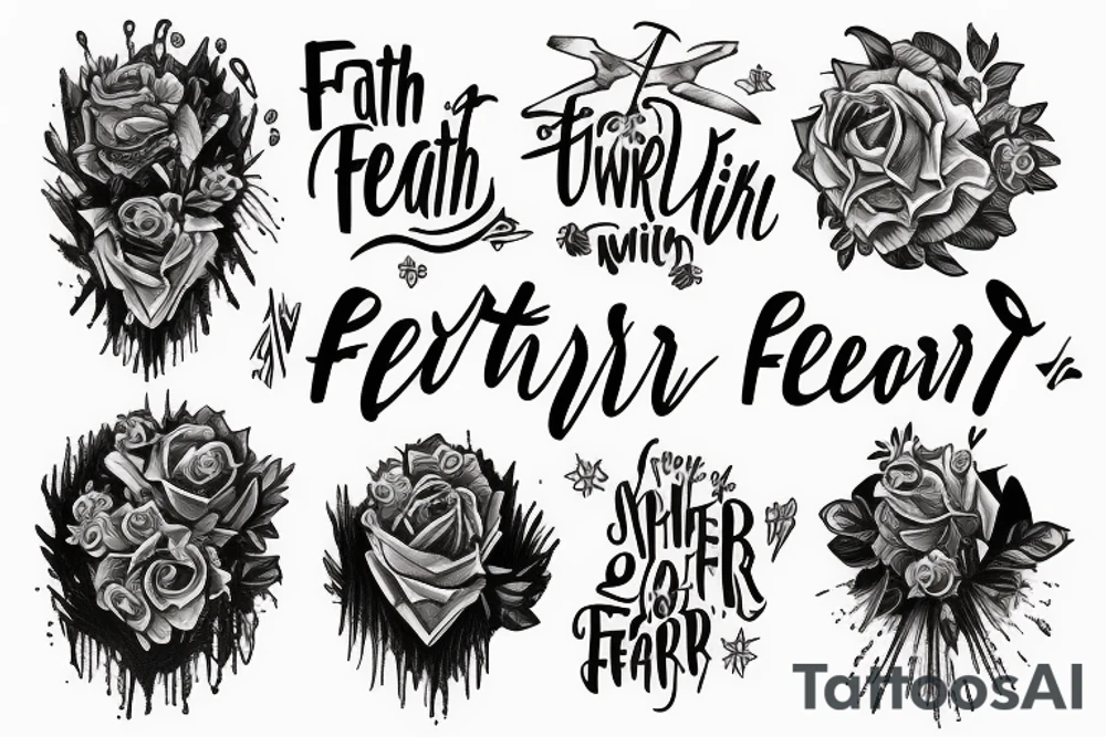 Faith over fear words tattoo idea