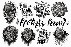 Faith over fear words tattoo idea