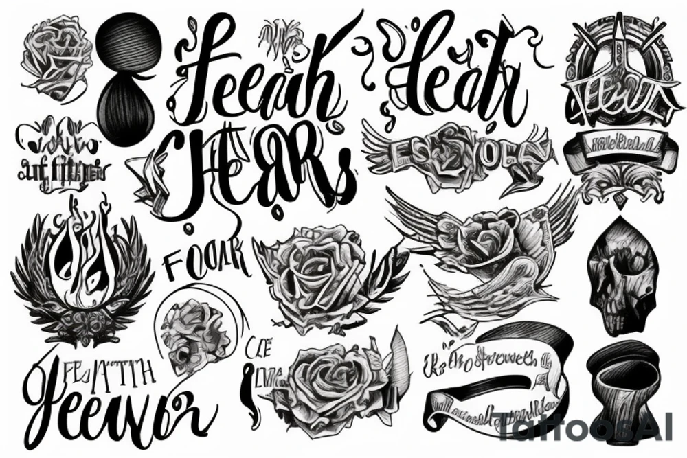 Faith over fear words tattoo idea