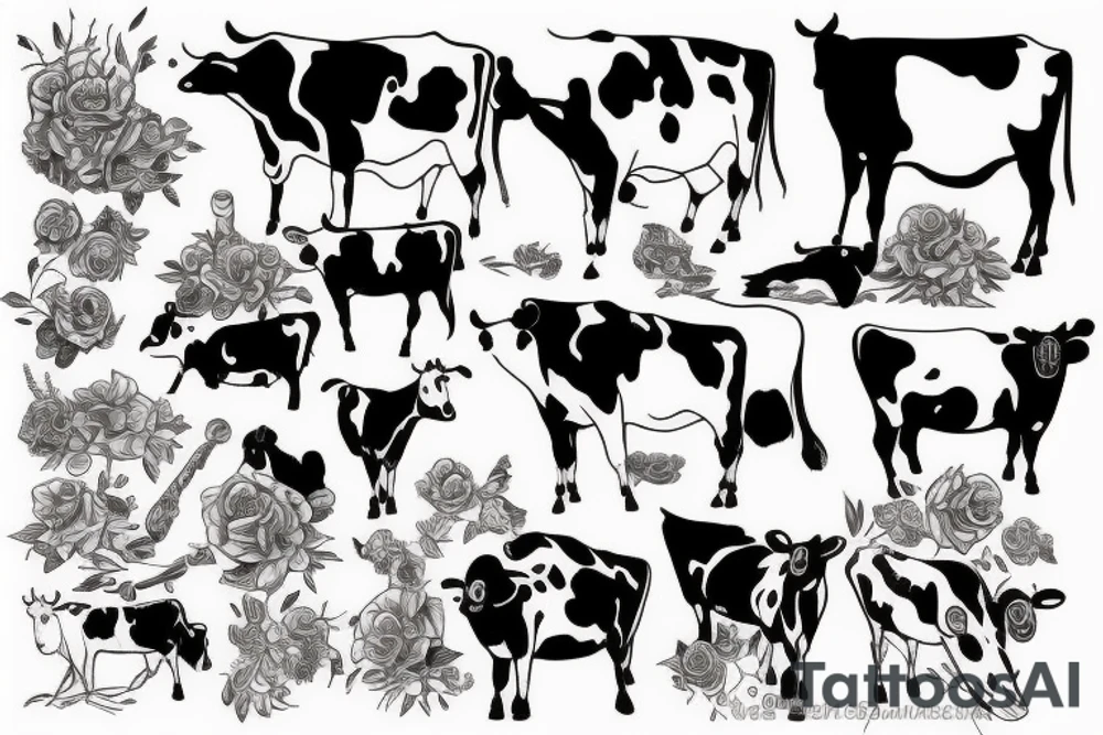 Beautiful female cow tattoo idea